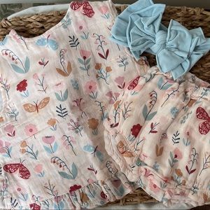 Angel Dear Cotton Muslin Dress with Bloomers